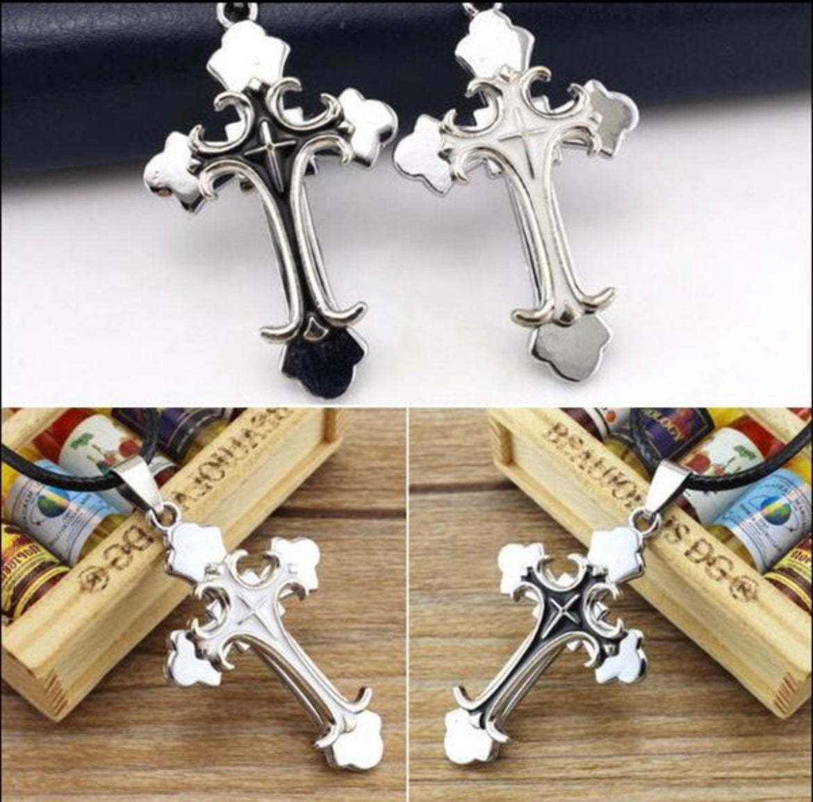 Unisex Stainless Steel Cross Necklace